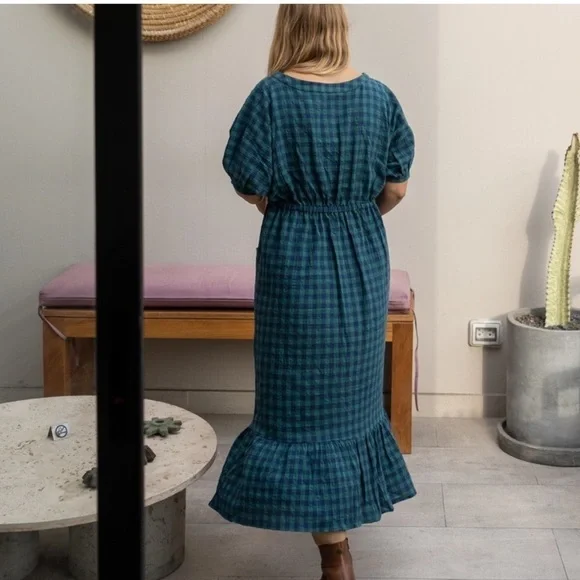 LONGWAY Haven Dress in Green Plaid - Picture 4 of 10